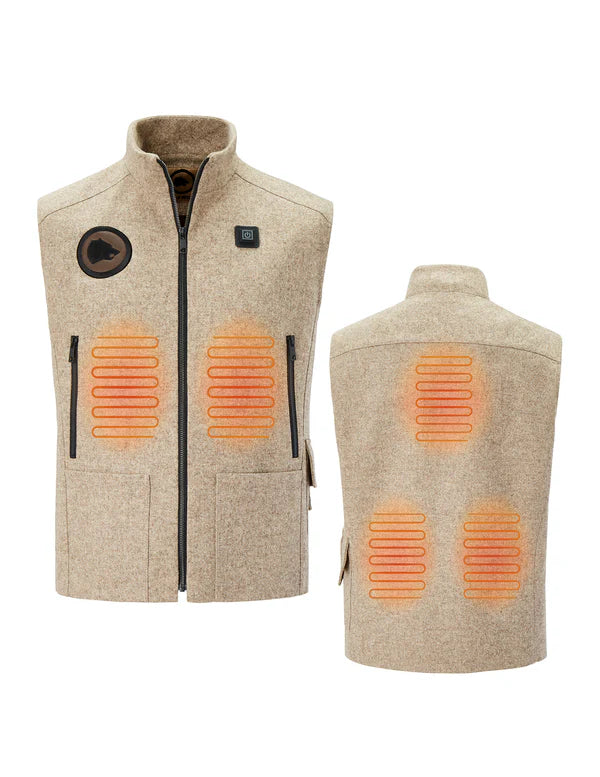 (HANDELSWARE) Beheizbare Jagdweste sand, aus bestem deutschen Loden