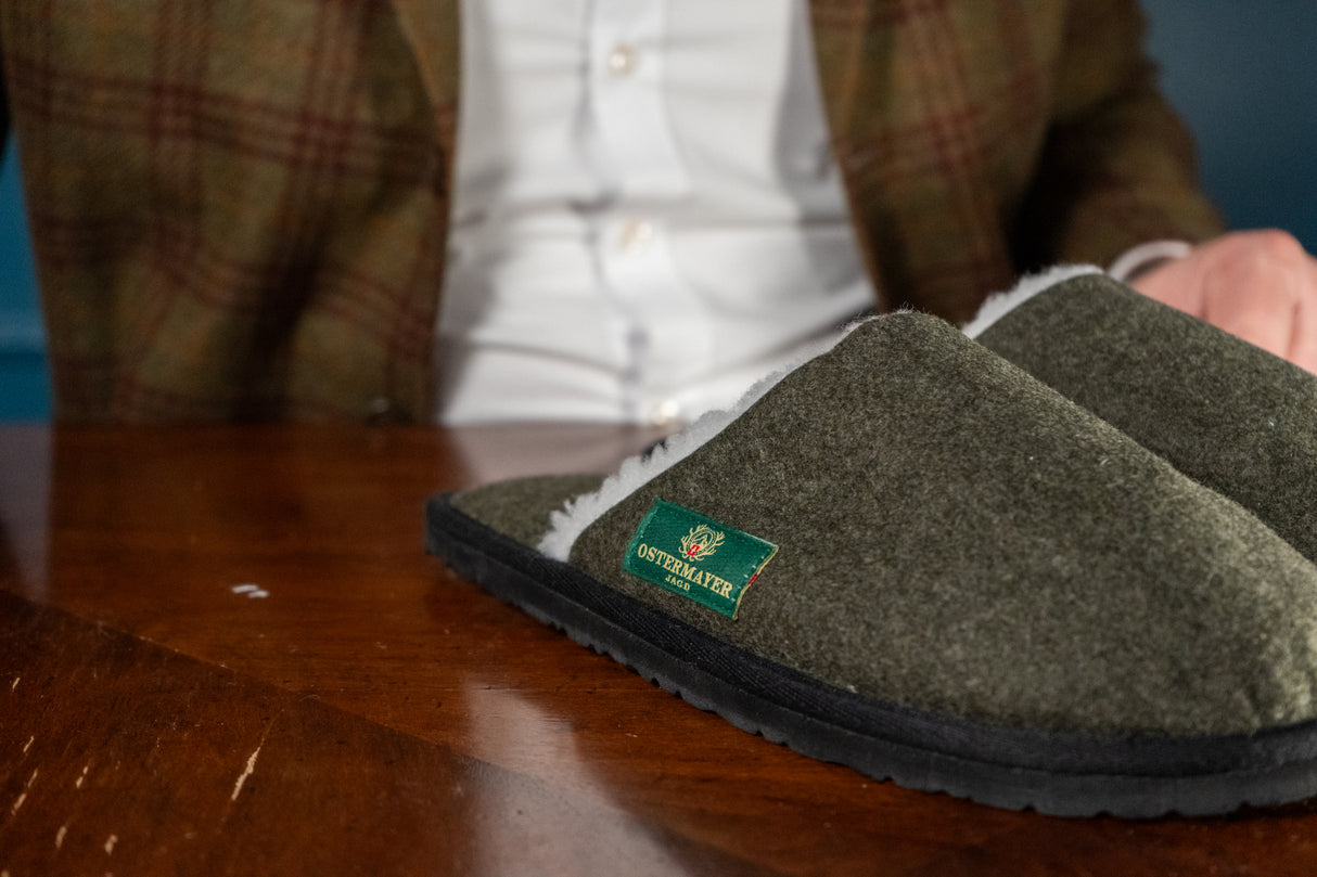 Haus- und Hüttenschuhe aus Merinoloden