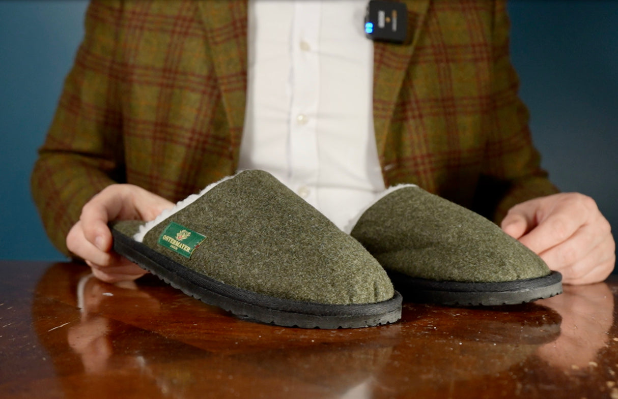 Haus- und Hüttenschuhe aus Merinoloden