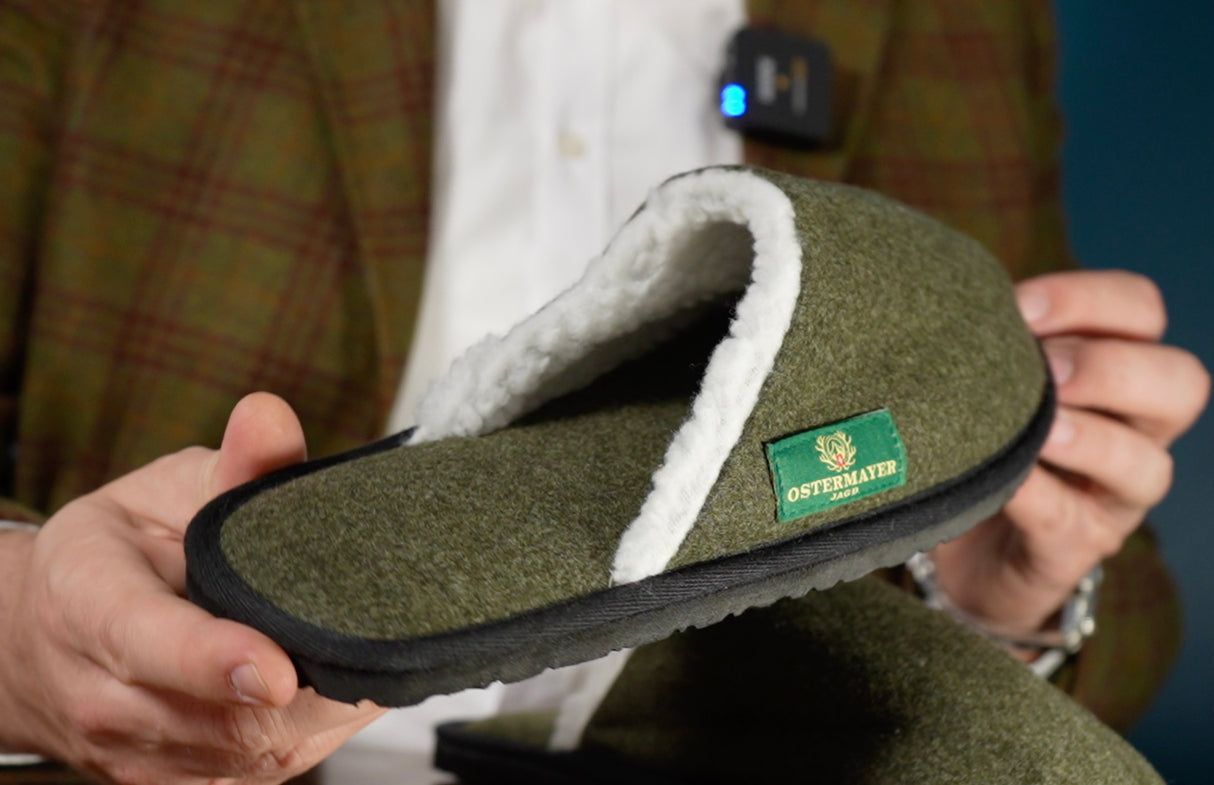 Haus- und Hüttenschuhe aus Merinoloden