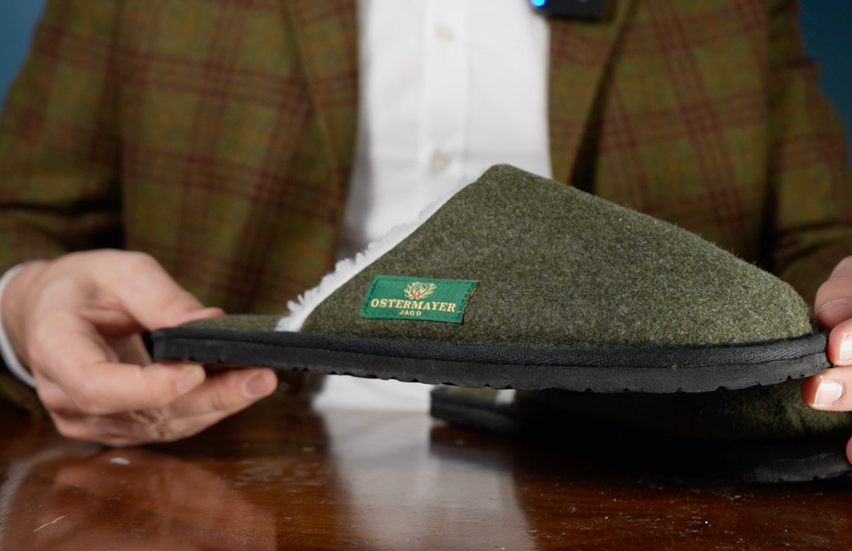 Haus- und Hüttenschuhe aus Merinoloden