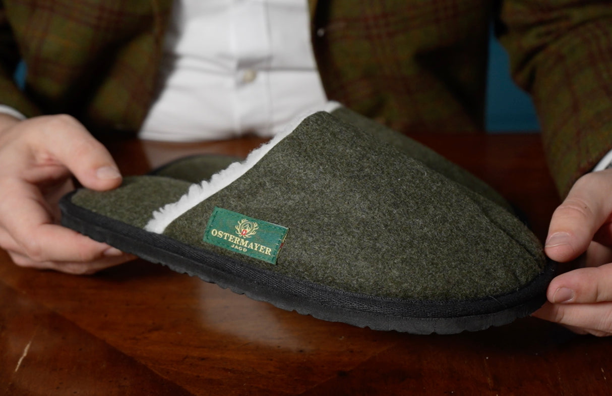 Haus- und Hüttenschuhe aus Merinoloden