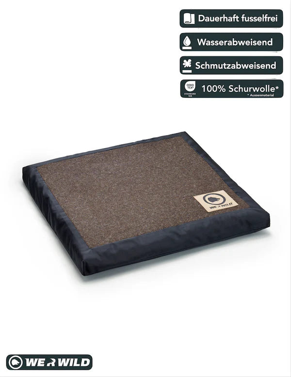 (HANDELSWARE) Beheizbares Sitzkissen braun, aus bestem deutschen Loden