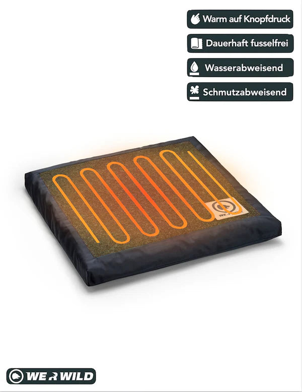 (HANDELSWARE) Beheizbares Sitzkissen oliv, aus bestem deutschen Loden