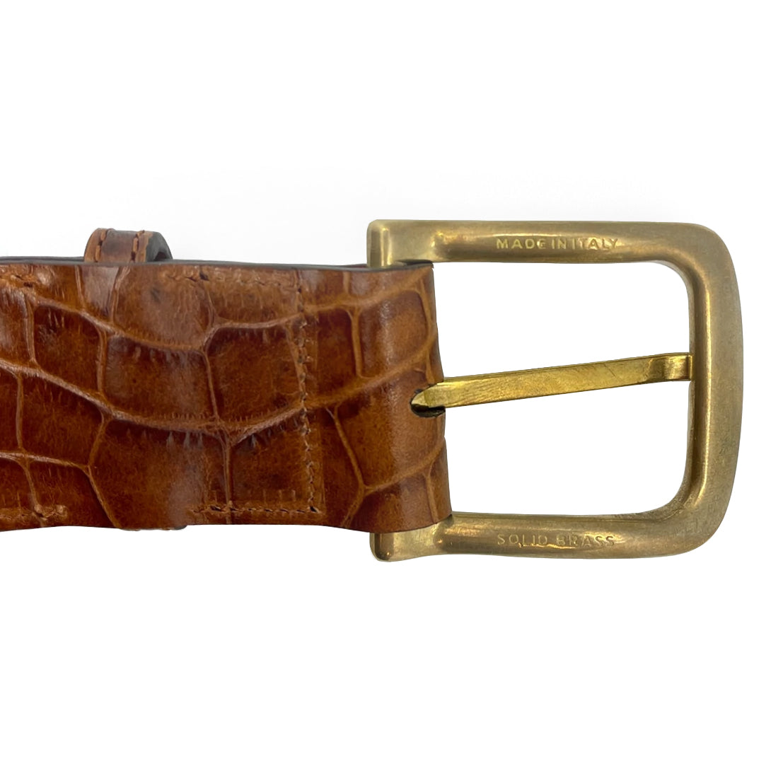 Ledergürtel zweilagig Kroko