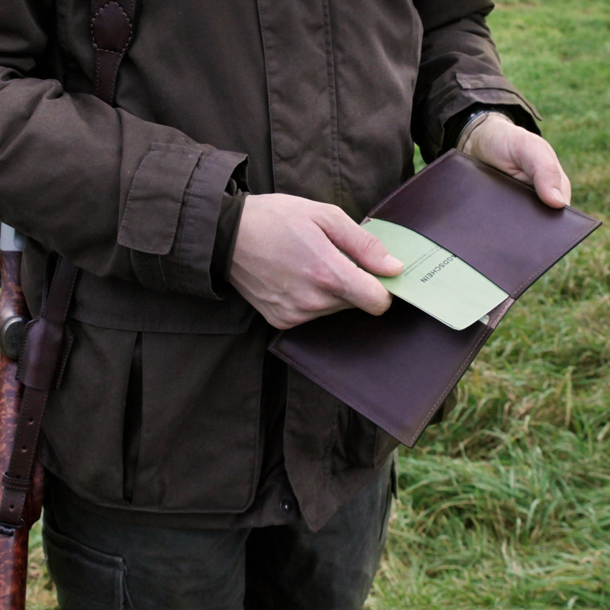Jagdschein-Etui aus Leder