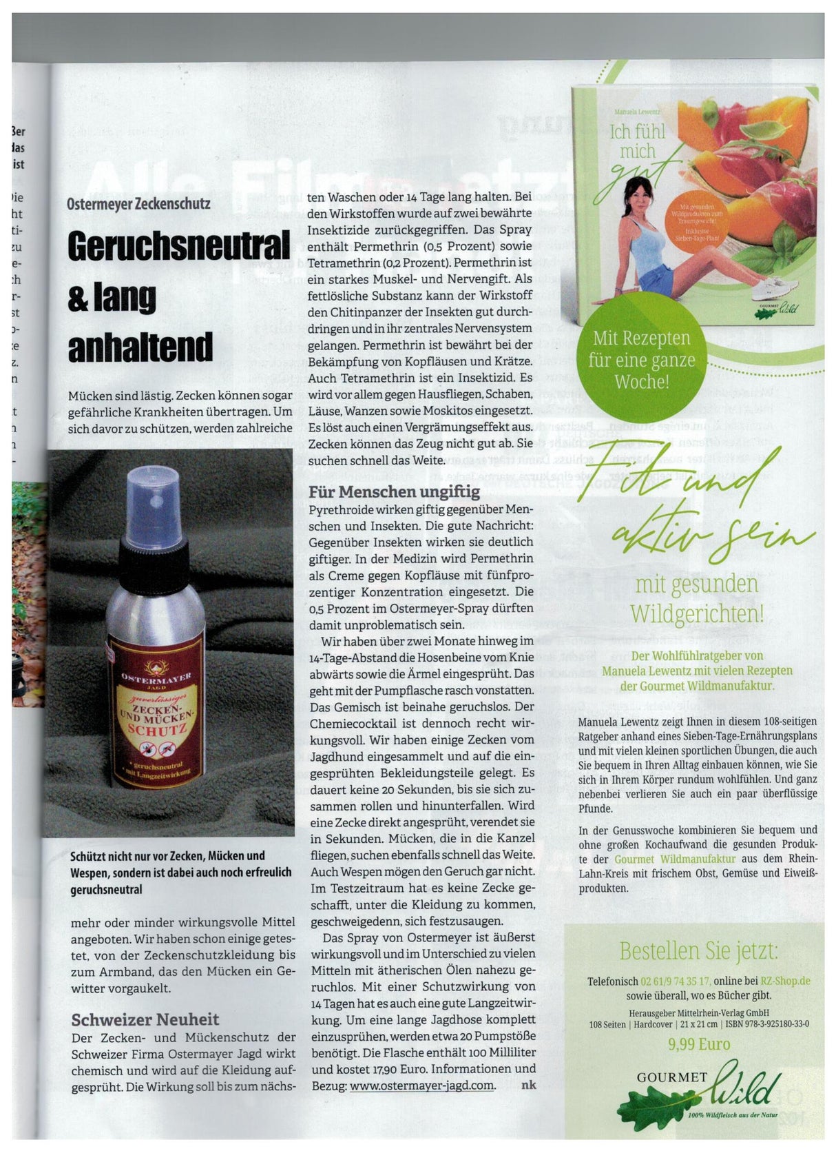 Geruchneutrales Zeckenspray von Ostermayer Jagd