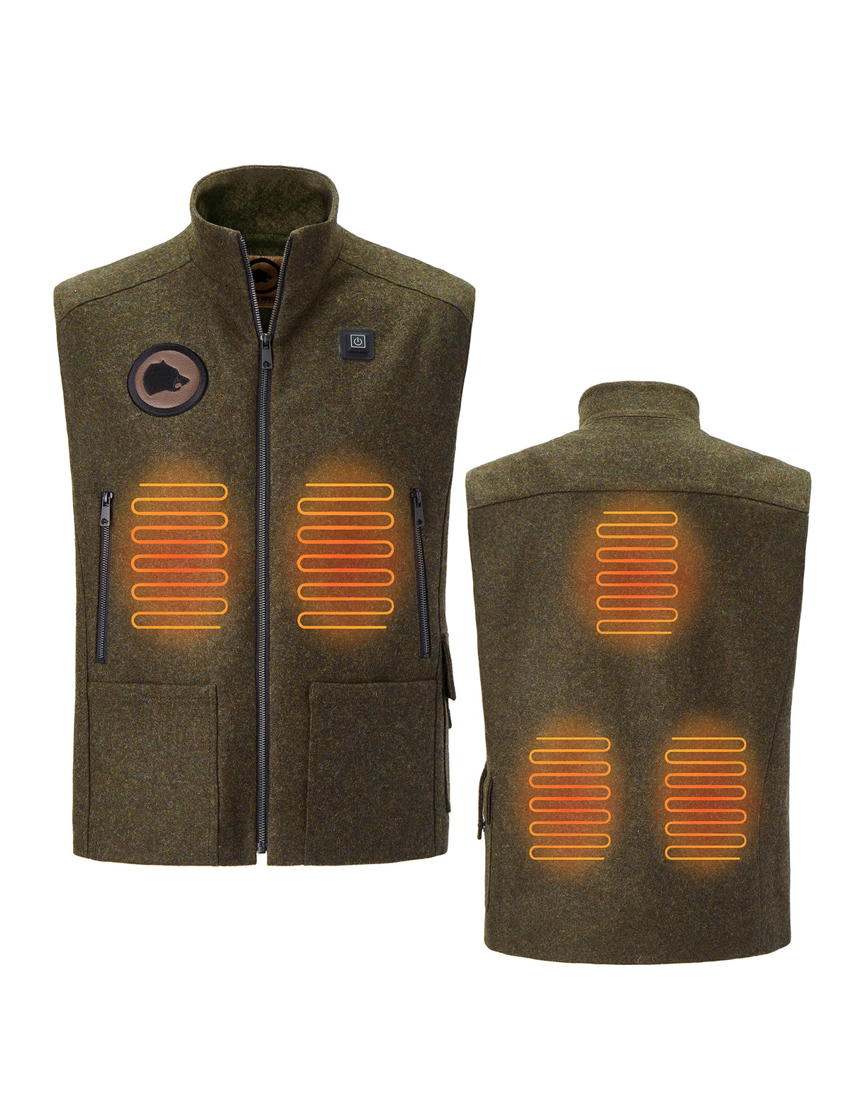 (HANDELSWARE) Beheizbare Jagdweste grün, aus bestem deutschen Loden