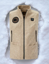 (HANDELSWARE) Beheizbare Jagdweste sand, aus bestem deutschen Loden