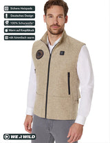 (HANDELSWARE) Beheizbare Jagdweste sand, aus bestem deutschen Loden
