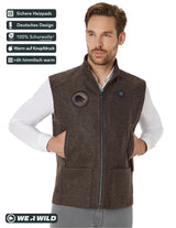 (HANDELSWARE) Beheizbare Jagdweste braun, aus bestem deutschen Loden