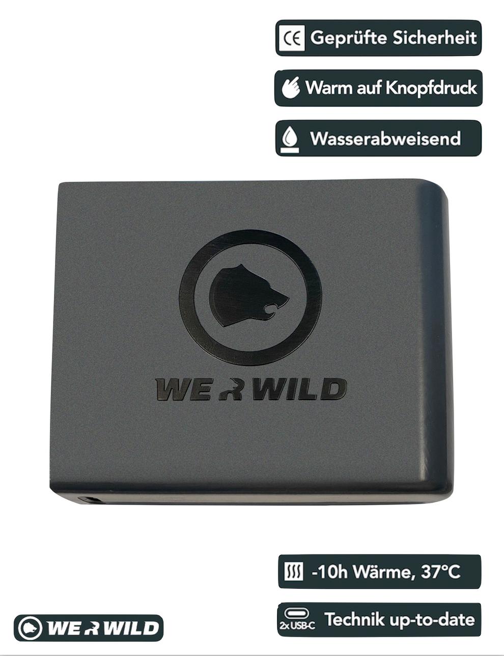 Original Power-Batterie mit zwei USBC-Buchsen, lange Laufzeit, gesunde Wärme