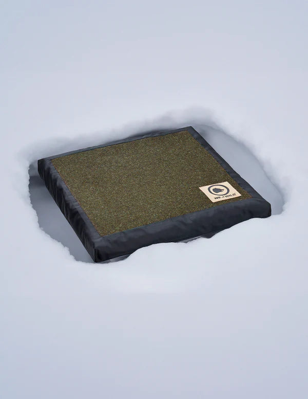 (HANDELSWARE) Beheizbares Sitzkissen oliv, aus bestem deutschen Loden
