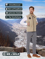(HANDELSWARE) Beheizbare Jagdweste sand, aus bestem deutschen Loden