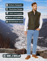 (HANDELSWARE) Beheizbare Jagdweste grün, aus bestem deutschen Loden